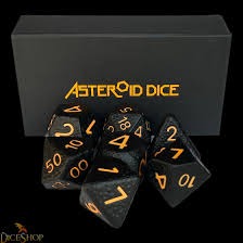 Asteroid Dice - Black Lava Dice Set